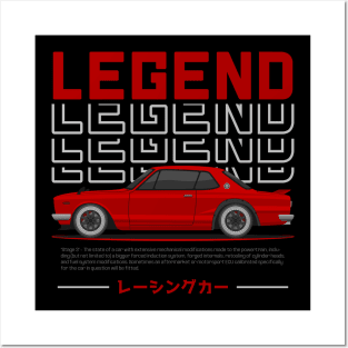 Tuner Red Hakosuka JDM Posters and Art